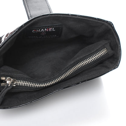 Chanel Patent Quilted Mini Phone Holder Clutch Black 5 of 7