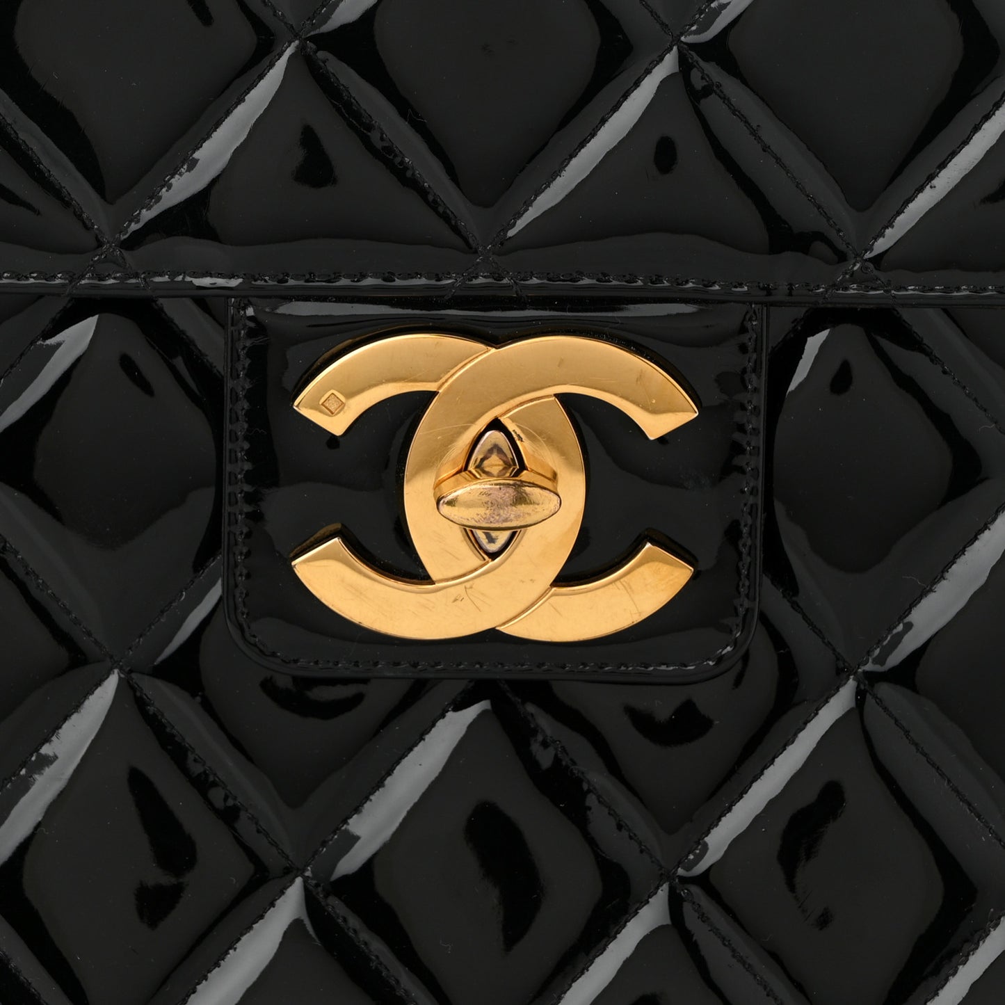Patent Quilted Briefcase Laptop Bag Black