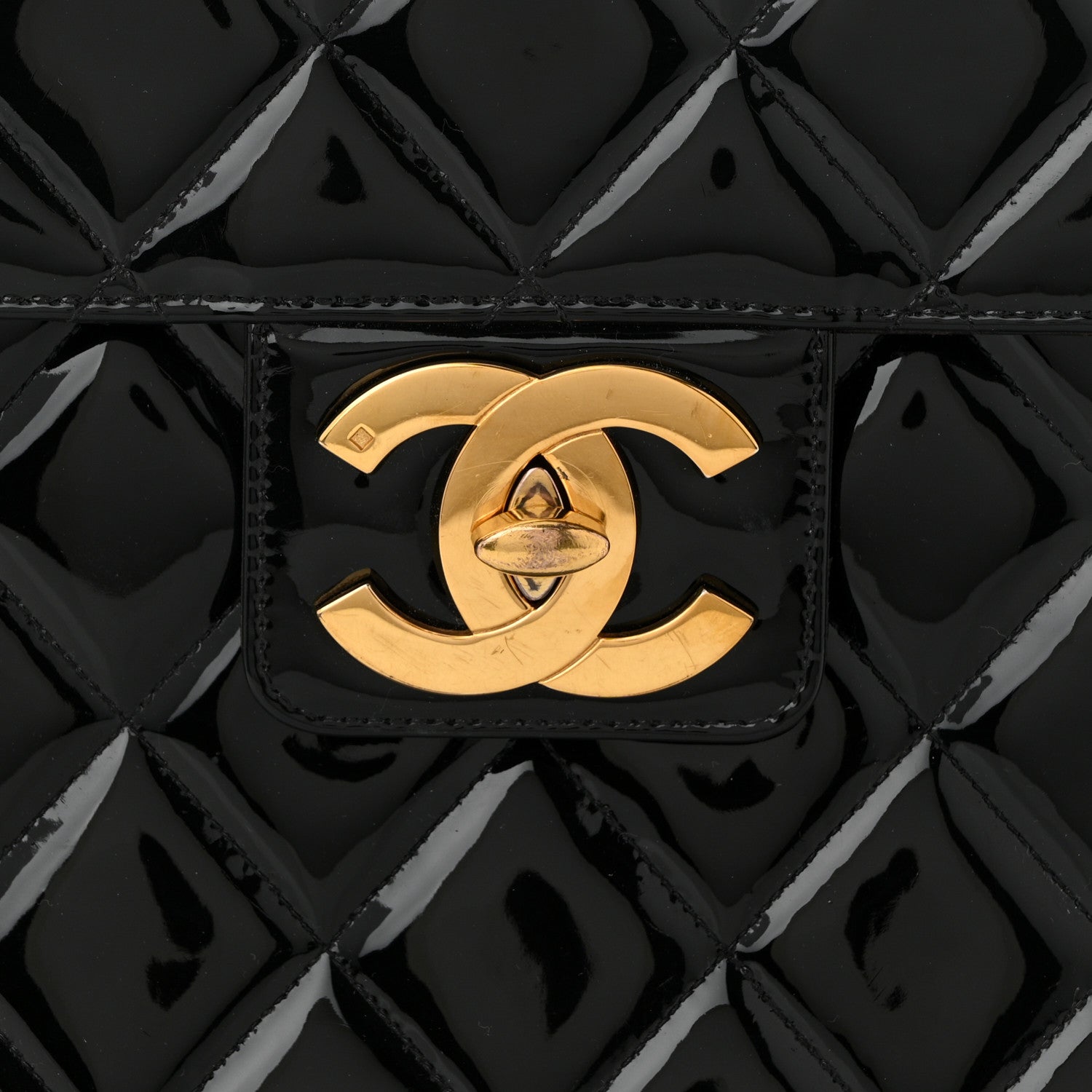 Chanel Patent Quilted Briefcase Laptop Bag Black 8 of 10
