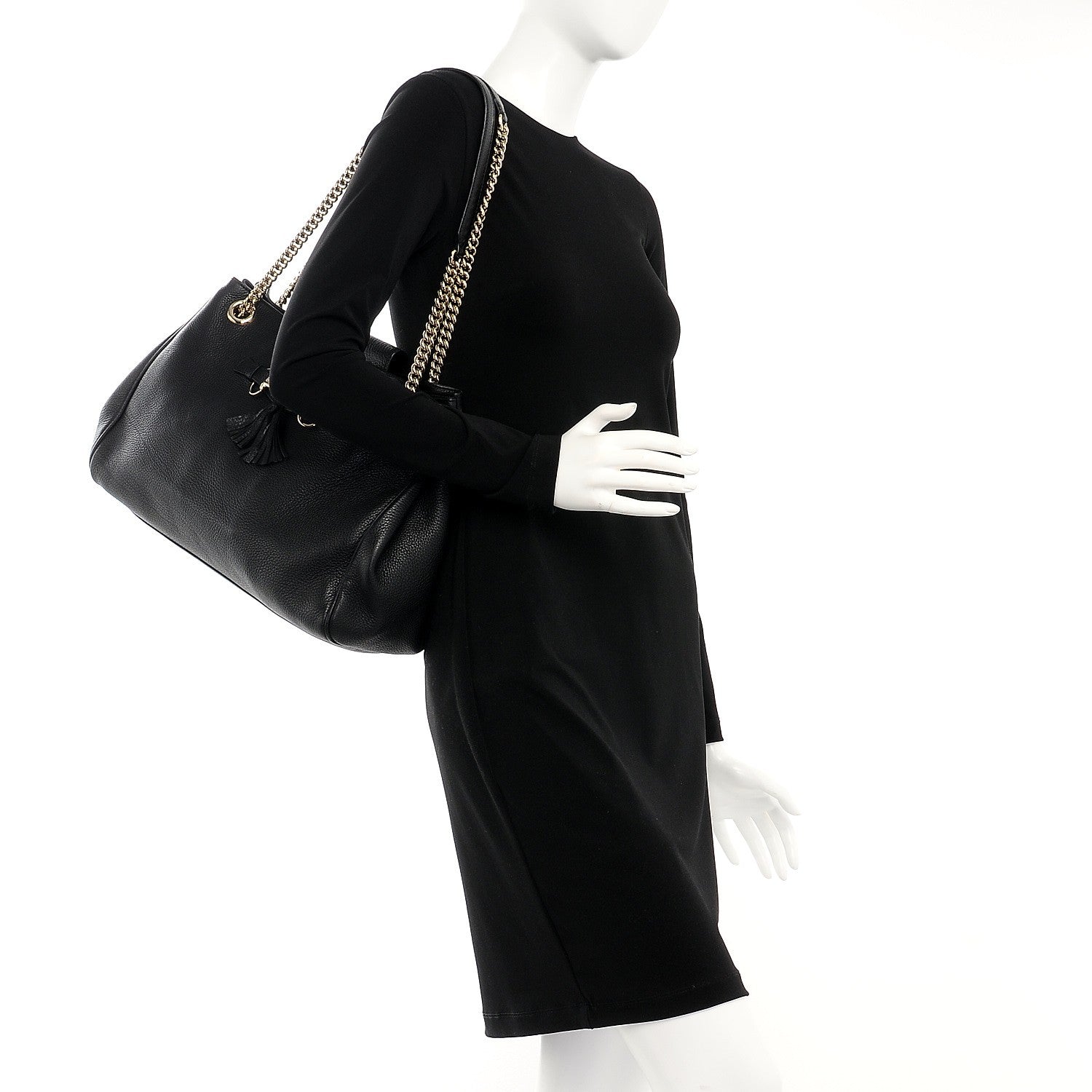 Gucci Calfskin Medium Emily Shoulder Bag Black 2 of 7