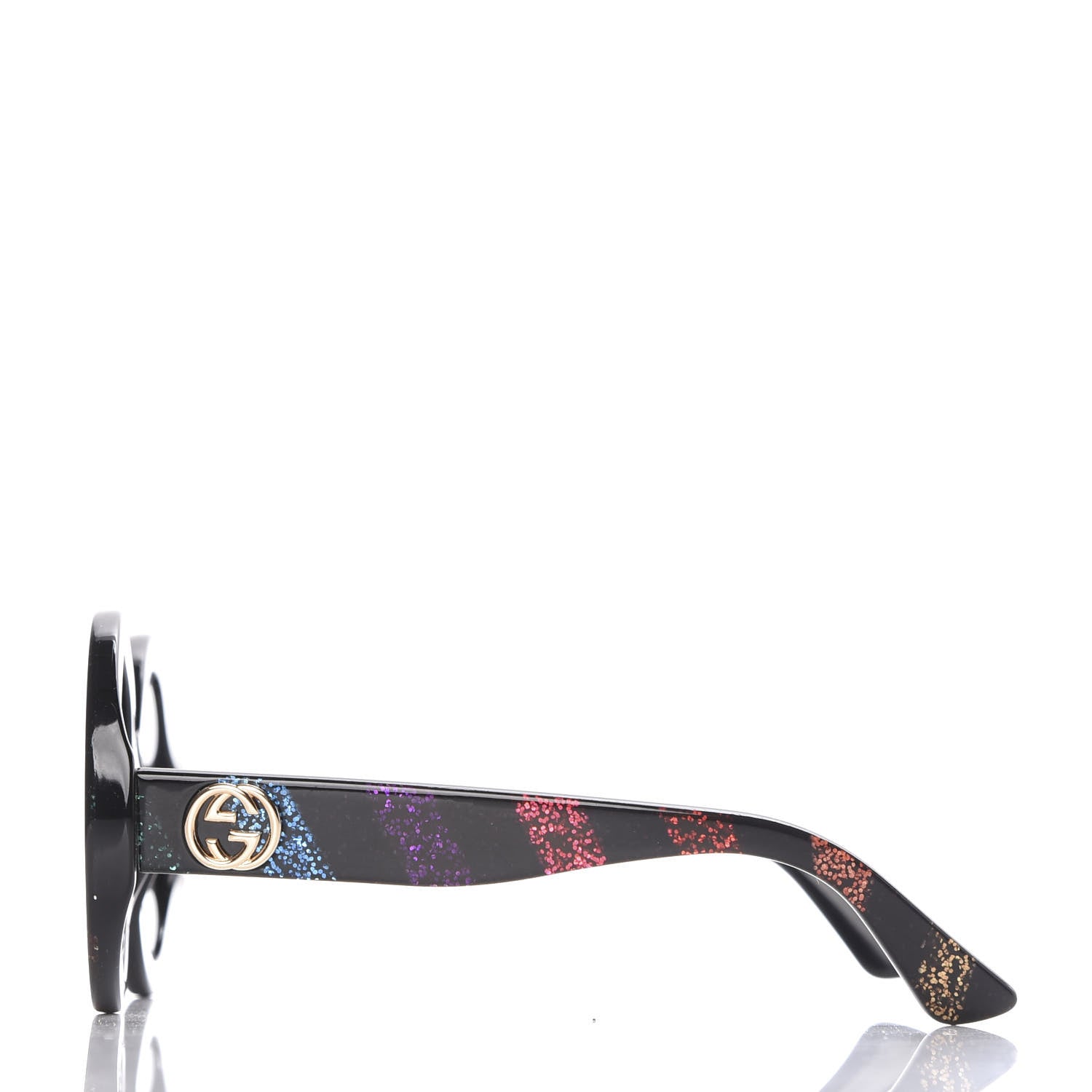 Gucci Acetate Round Glitter GG0319S Sunglasses Rainbow 2 of 8