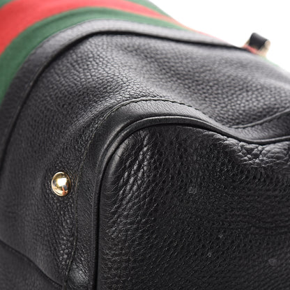 Gucci Calfskin Vintage Web Medium Boston Black 15 of 18