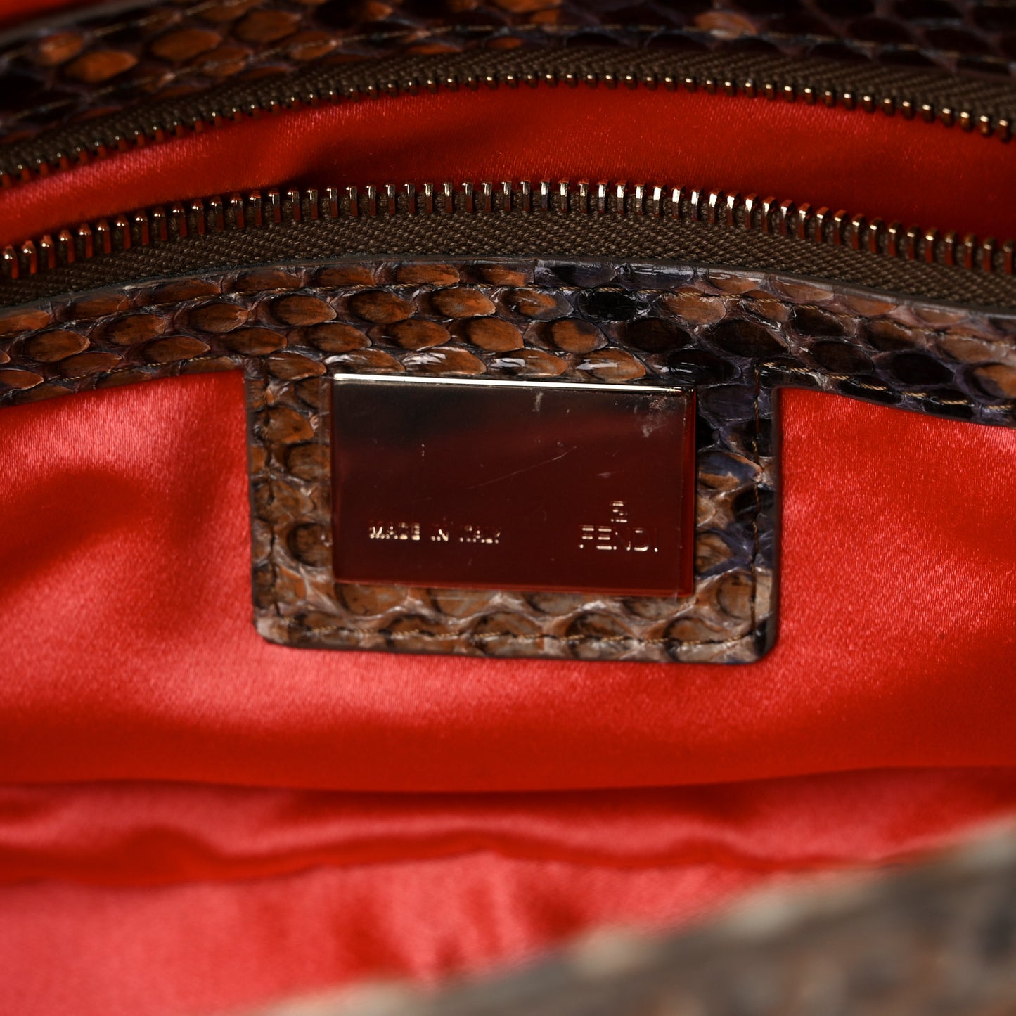 Raffia Snakeskin Baguette Beige