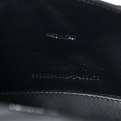 Balenciaga Shiny Calfskin Monochrome Crocodile Embossed Hourglass Top Handle Bag XS Black 7 of 15