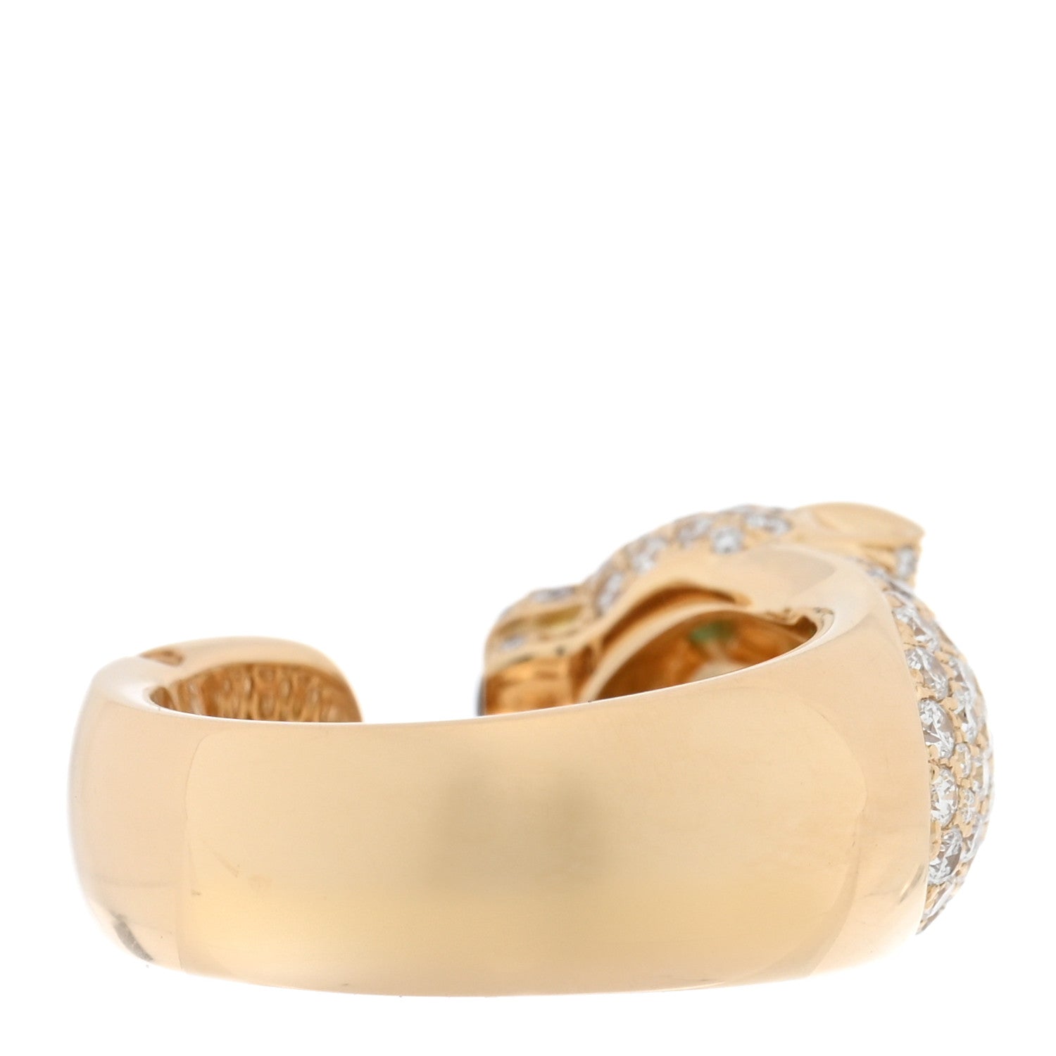 Cartier 18K Yellow Gold Diamond Onyx Emerald Panthere De Cartier Band Ring 49 5 4 of 5