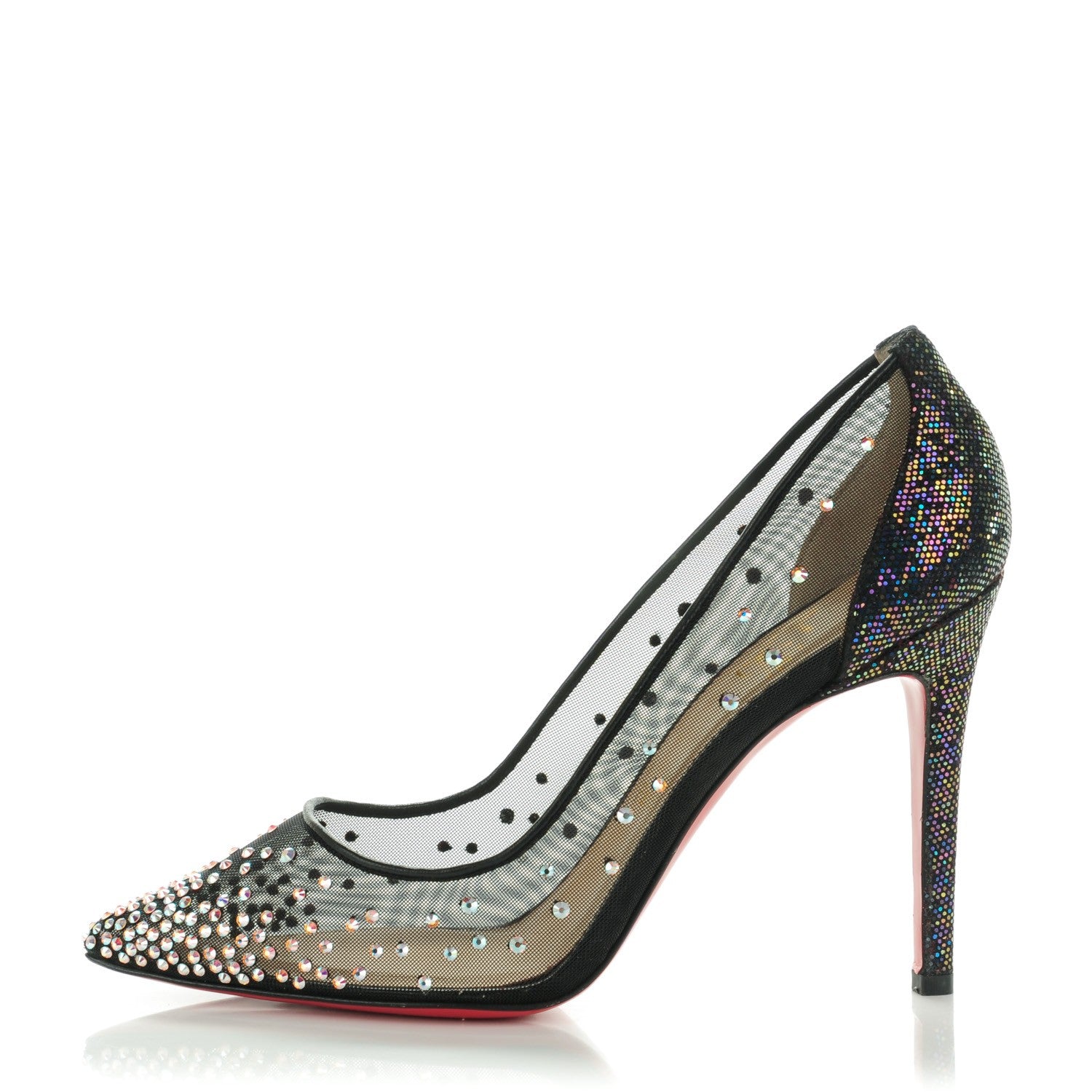 Christian Louboutin Crystal Strass Follies 100 Pumps 38.5 Black 1 of 8