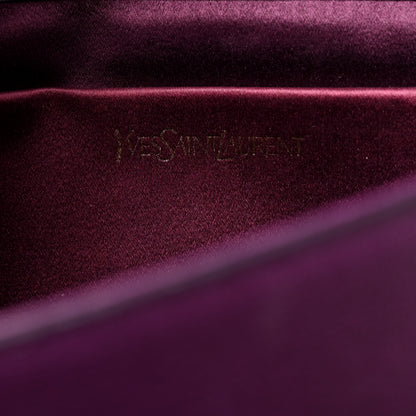 Saint Laurent Textured Calfskin Classic Y Ligne Clutch Purple 6 of 10