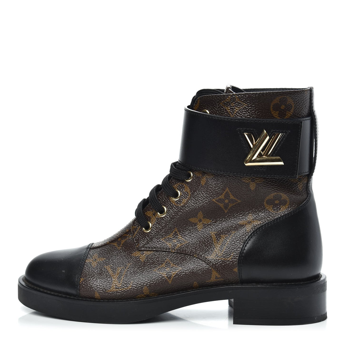 Calfskin Monogram Wonderland Flat Ranger Boots 38 Black