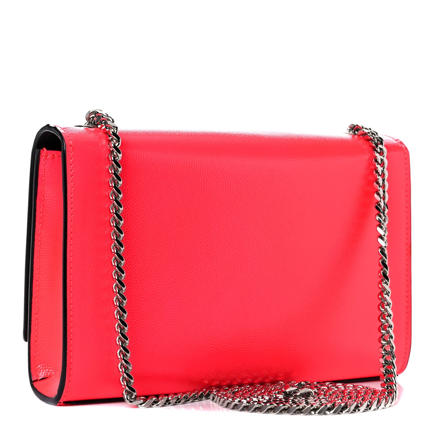 Patent Grain de Poudre Small Monogram Kate Satchel Neon Pink