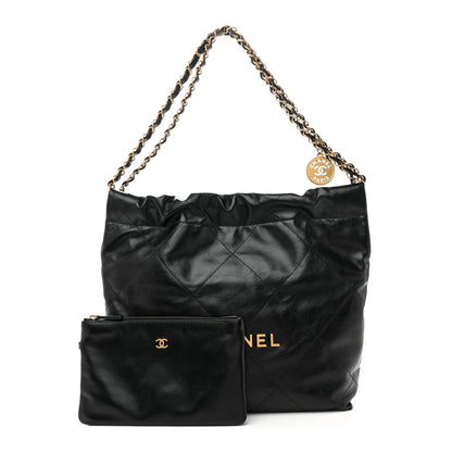 Chanel Shiny Calfskin Quilted Small Chanel 22 Black 3 of 11