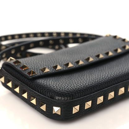 Valentino Garavani Grainy Calfskin Rockstud Crossbody Pouch Black 7 of 9