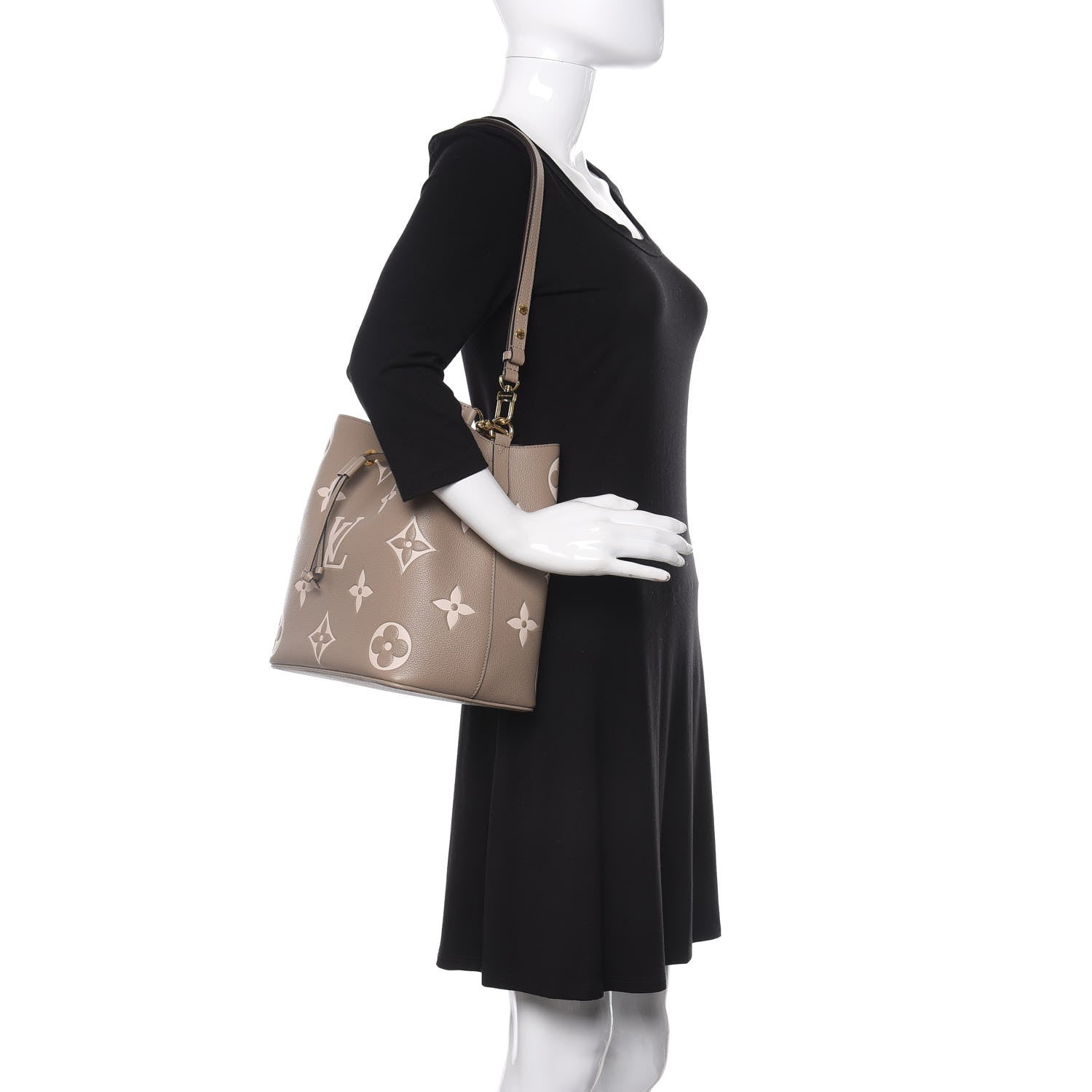 Louis Vuitton Empreinte Monogram Giant Neonoe MM Tourterelle Creme 2 of 14