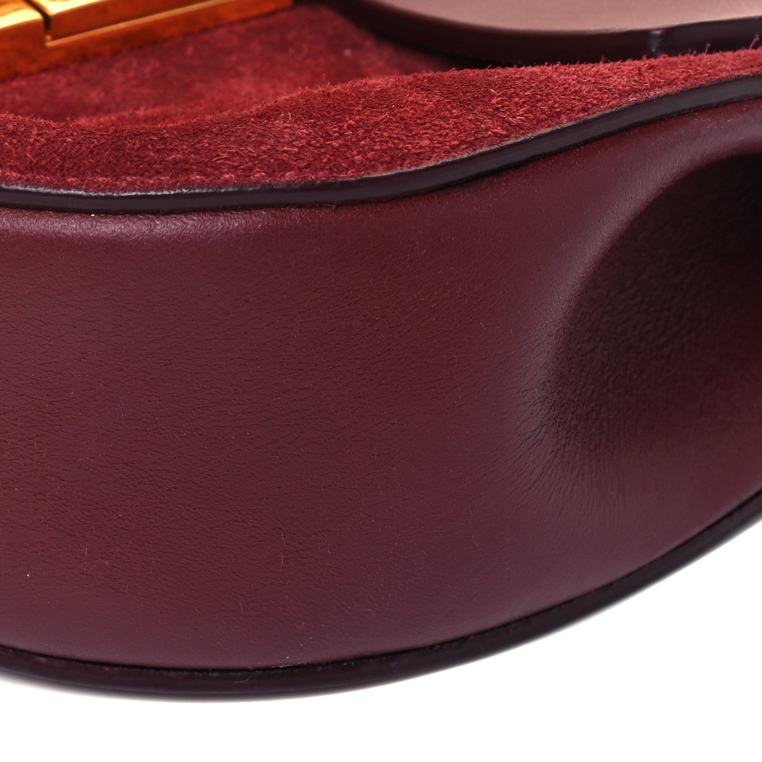 Chloe Suede Smooth Calfskin Mini Drew Shoulder Bag Plum Purple 8 of 8