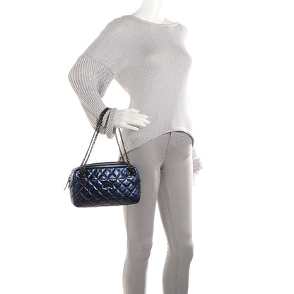 Chanel Metallic Aged Calfskin Quilted Medium Reissue Camera Case Bag Blue 2 of 7