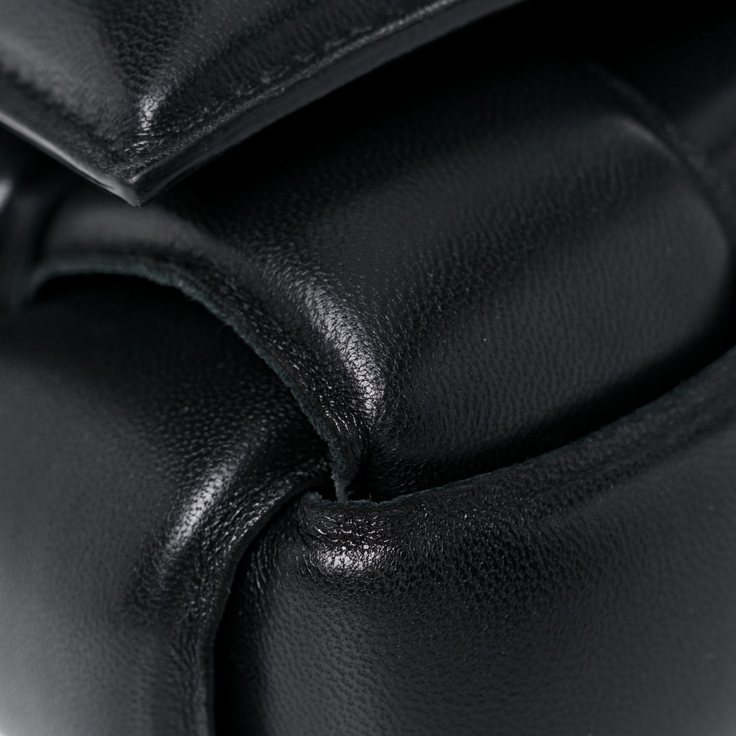Nappa Maxi Intreccio Padded Cassette Crossbody Bag Black