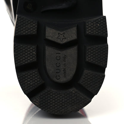 Gucci Calfskin Sylvie Web Lace Up Combat Boots 40 Black 6 of 9