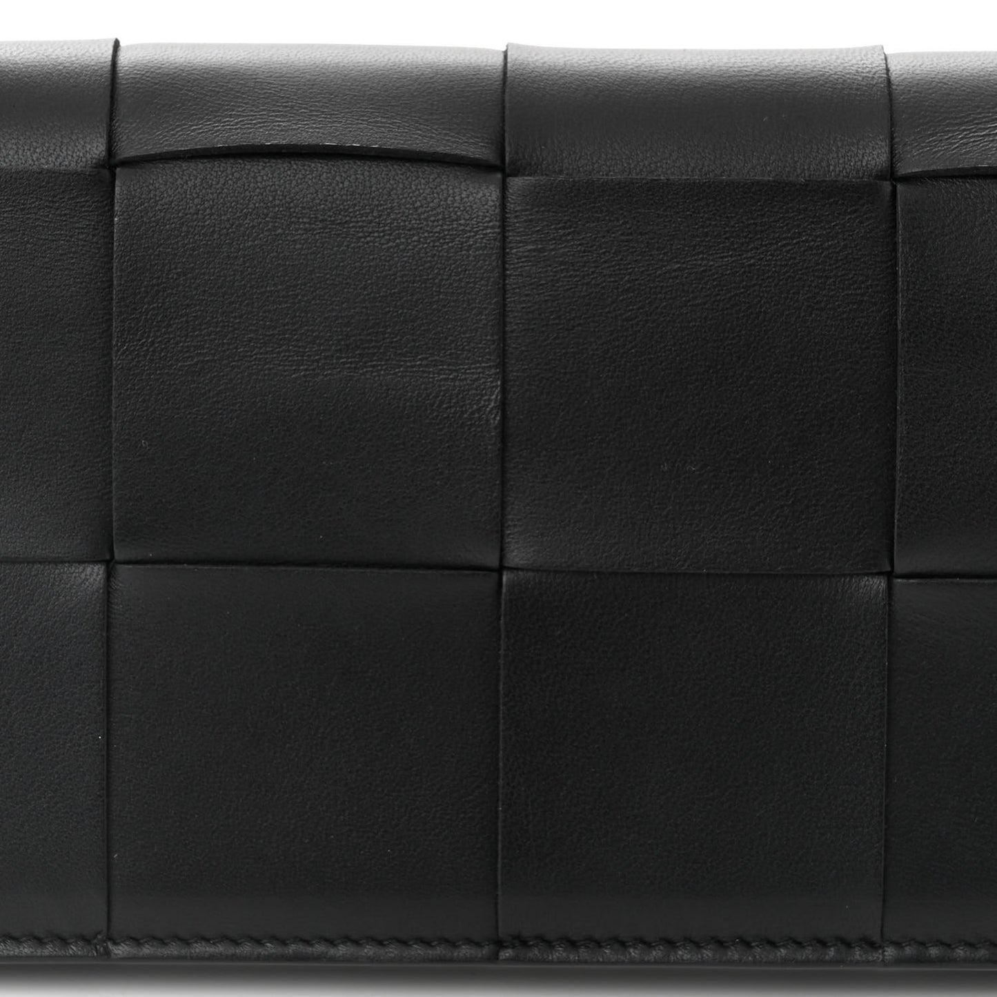Lambskin Maxi Intreccio Cassette Wallet On Strap Black