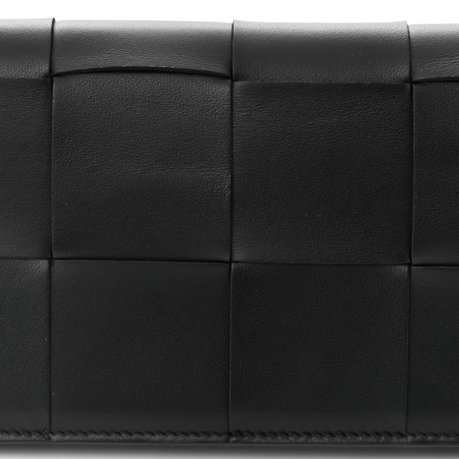 Bottega Veneta Lambskin Maxi Intreccio Cassette Wallet On Strap Black 8 of 10