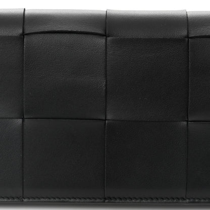 Bottega Veneta Lambskin Maxi Intreccio Cassette Wallet On Strap Black 8 of 10
