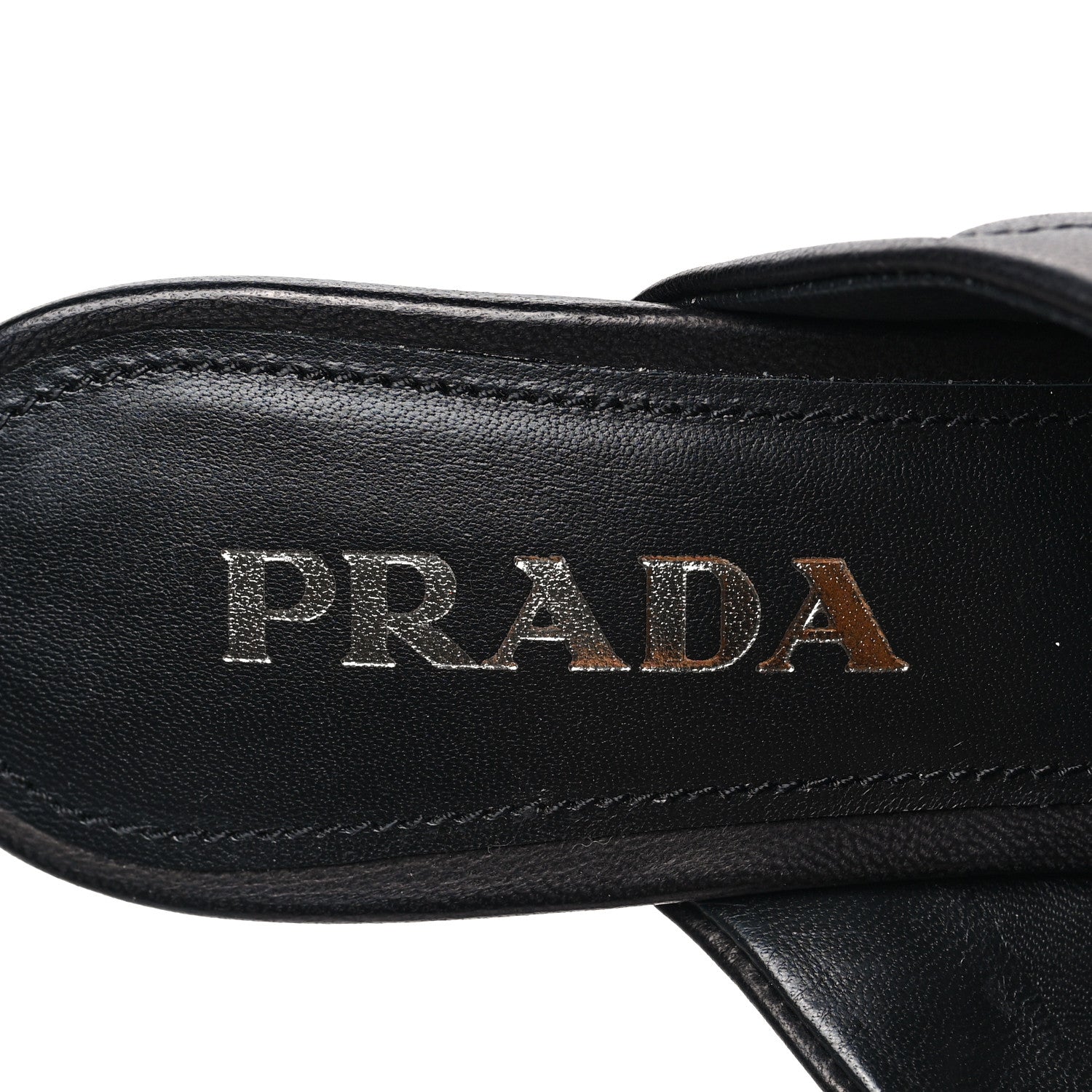 Prada Nappa Logo Quilted Crisscross 55mm Slide Sandals 35.5 Black 7 of 8
