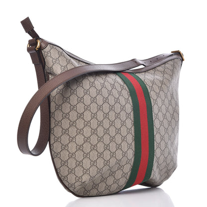 Gucci GG Supreme Monogram Web Ophidia Half Moon Hobo Brown 3 of 7