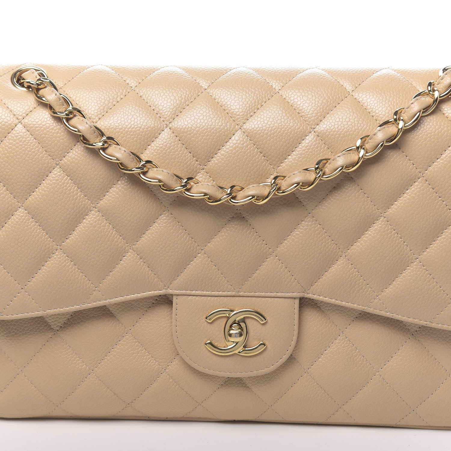 Chanel Caviar Quilted Jumbo Double Flap Beige Clair 15 of 18