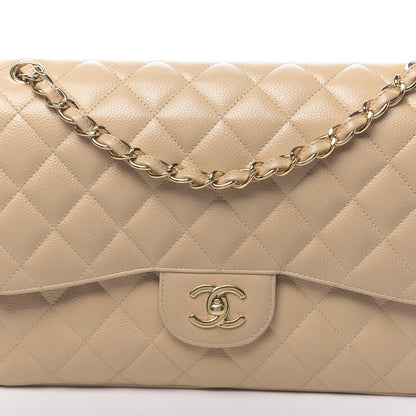 Chanel Caviar Quilted Jumbo Double Flap Beige Clair 15 of 18