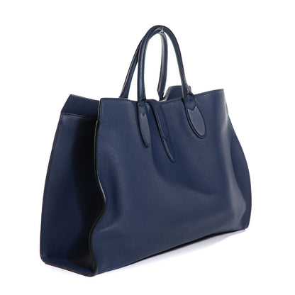 Gucci Soft Calfskin Medium Jackie Top Handle Bag Classic Blue Marine 3 of 7