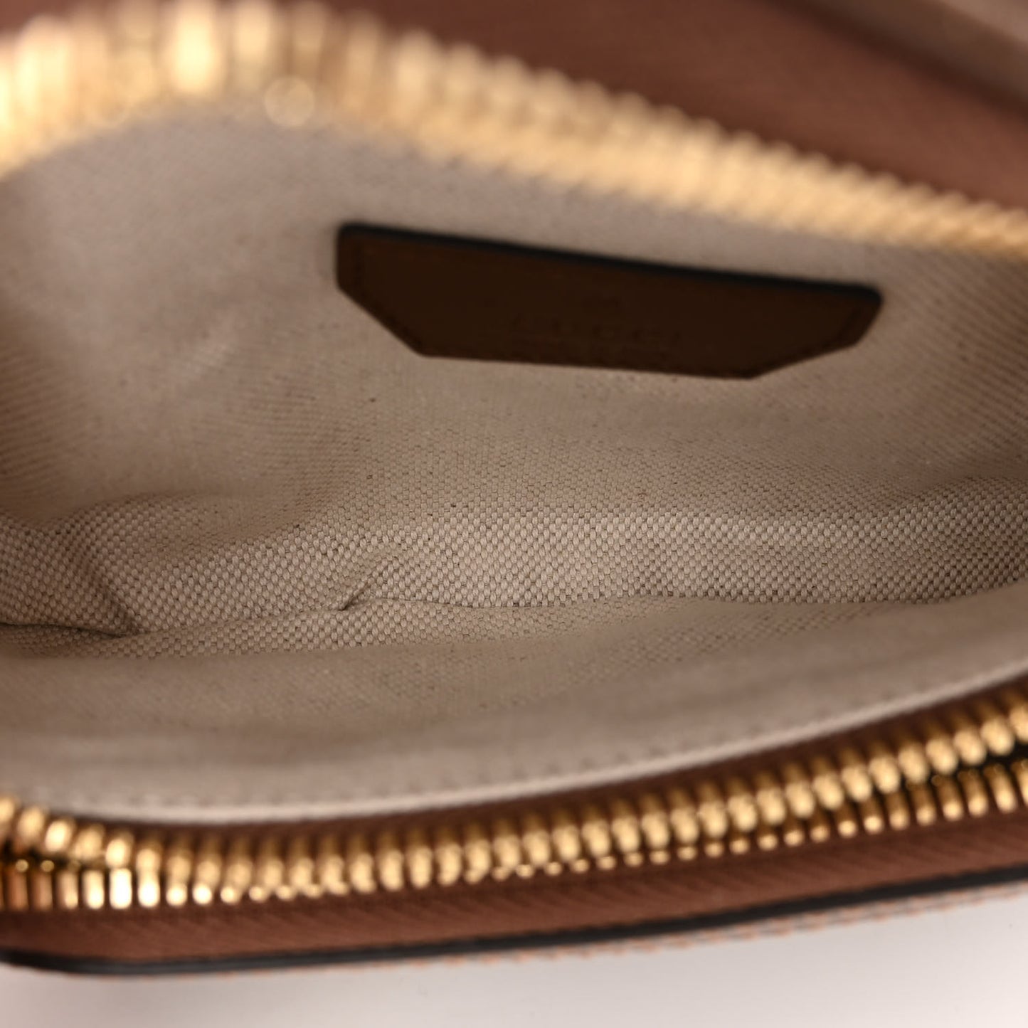GG Supreme Monogram Textured Calfskin Retro Interlocking G Belt Bag Beige Ebony Brown Sugar