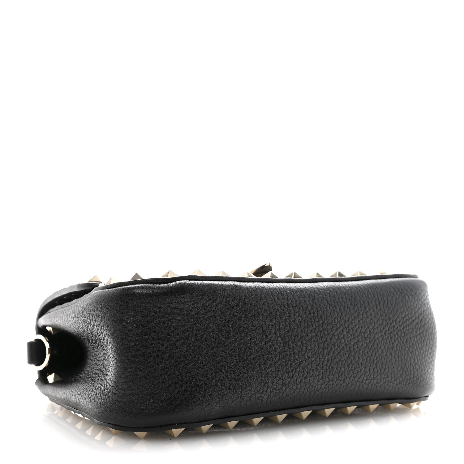 Valentino Garavani Grainy Calfskin Small Rockstud Top Handle Bag Black 4 of 11