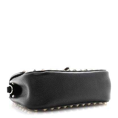 Valentino Garavani Grainy Calfskin Small Rockstud Top Handle Bag Black 4 of 11