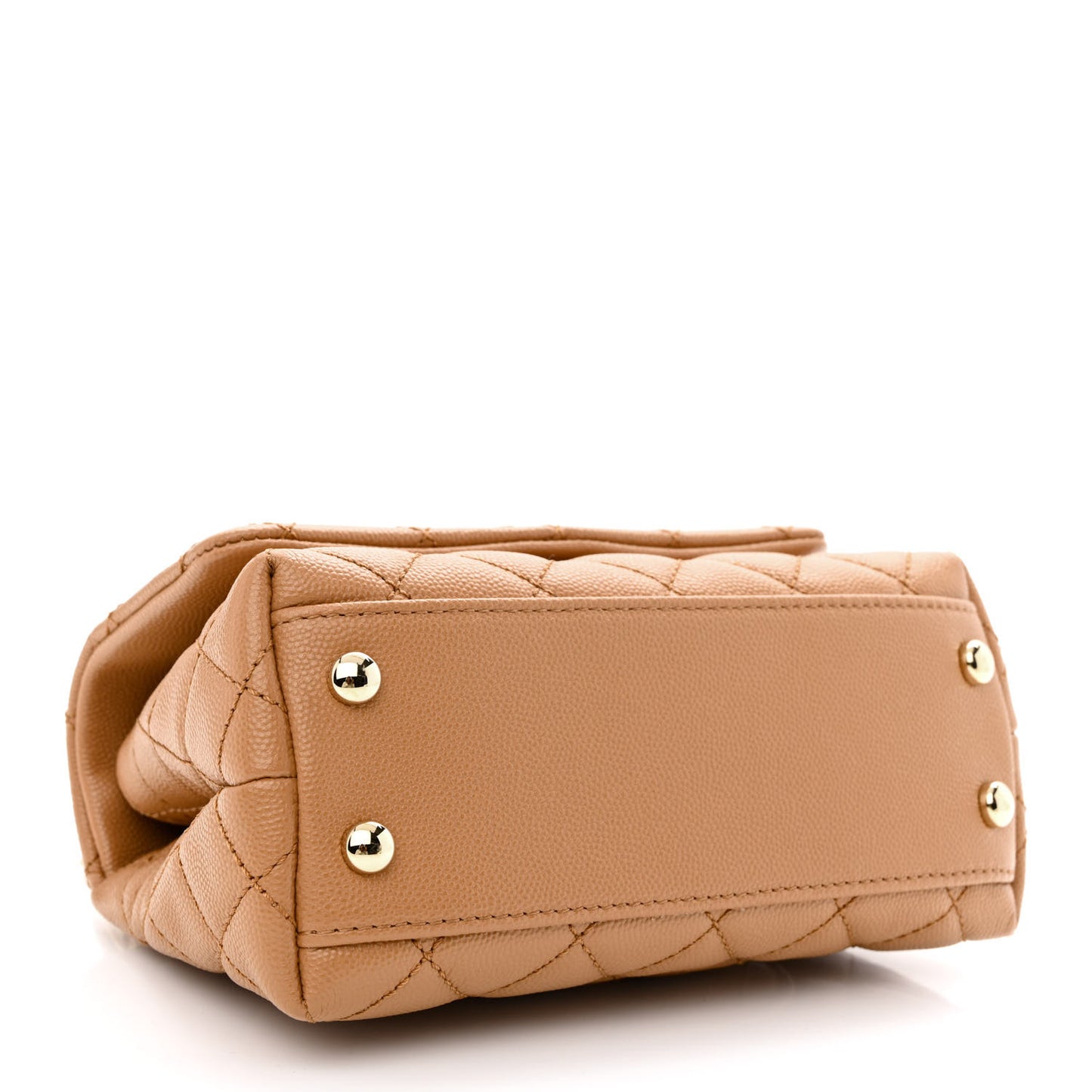 Caviar Lizard Embossed Quilted Extra Mini Coco Handle Flap Brown
