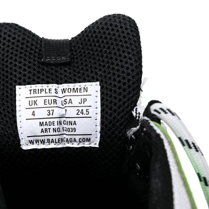 Balenciaga Fabric Mesh Womens Triple S Sneakers 37 White Green Fluo Black 6 of 13