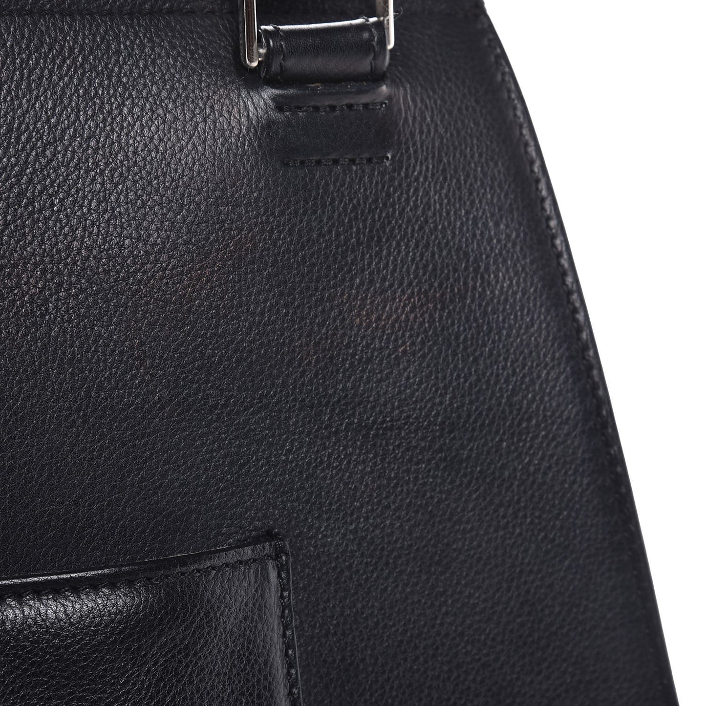 Grained Calfskin Medium Edge Shoulder Bag Black