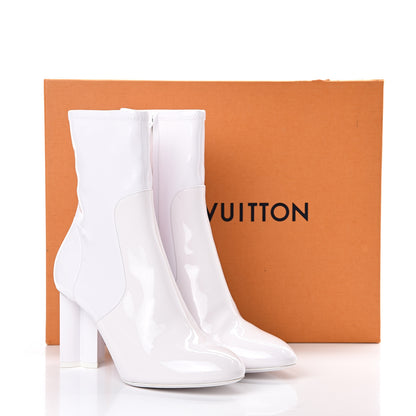 Louis Vuitton Patent Silhouette Ankle Boots 39 White 8 of 8
