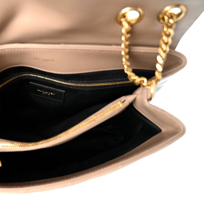 Saint Laurent Calfskin Y Quilted Monogram Medium Loulou Chain Satchel Dark Beige 6 of 11