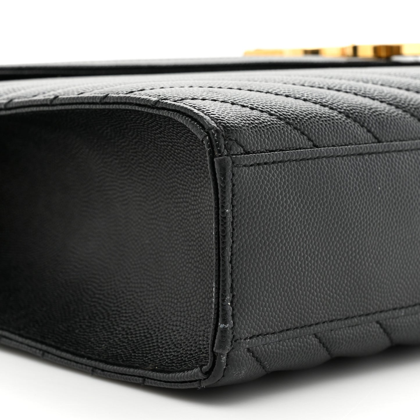 Grain De Poudre Matelasse Chevron Large Monogram Satchel Black