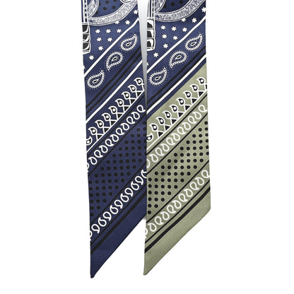 Hermes Silk Eperon d'Or Bandana Twilly Marine Vert Sauge White 2 of 4