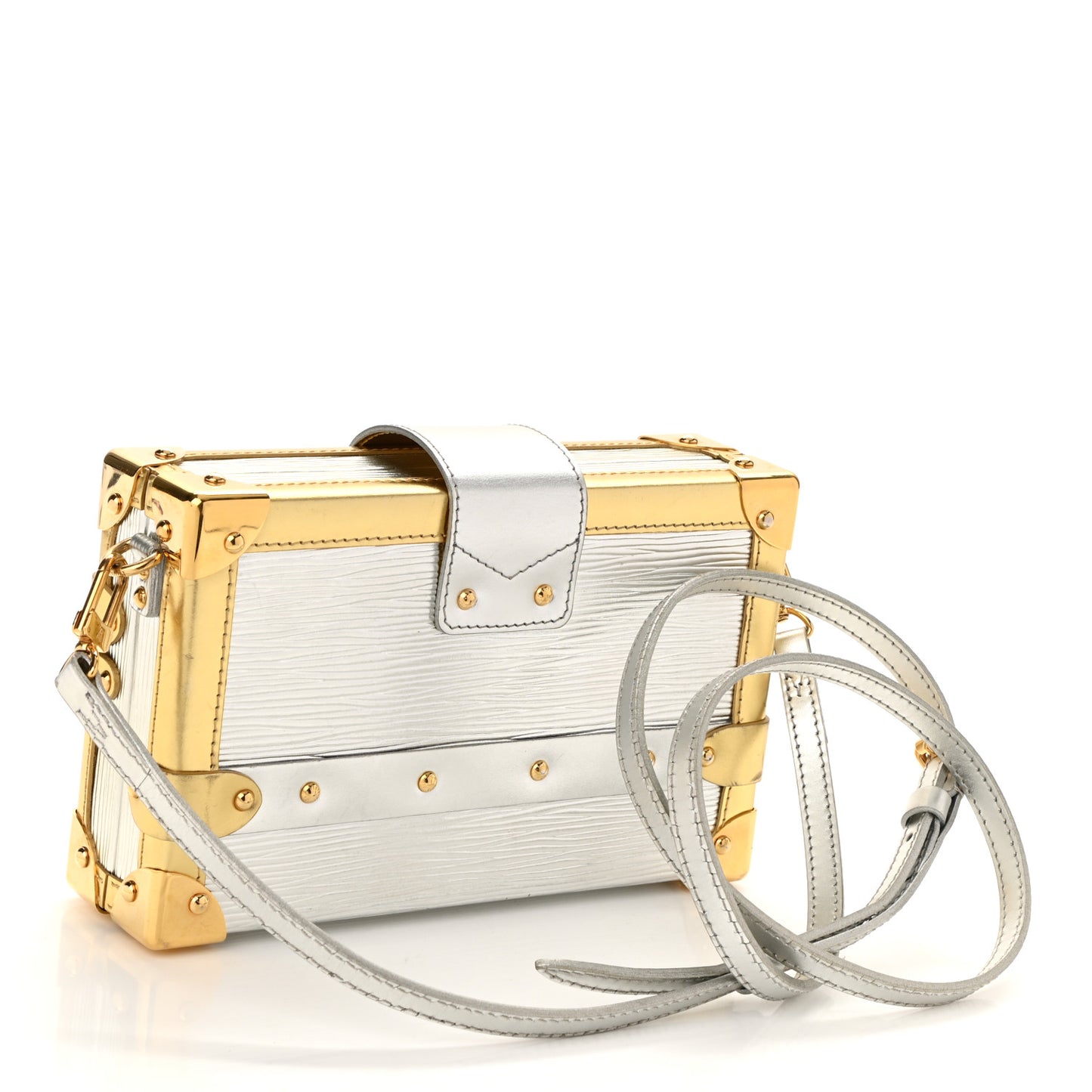 Metallic Epi Petite Malle Silver