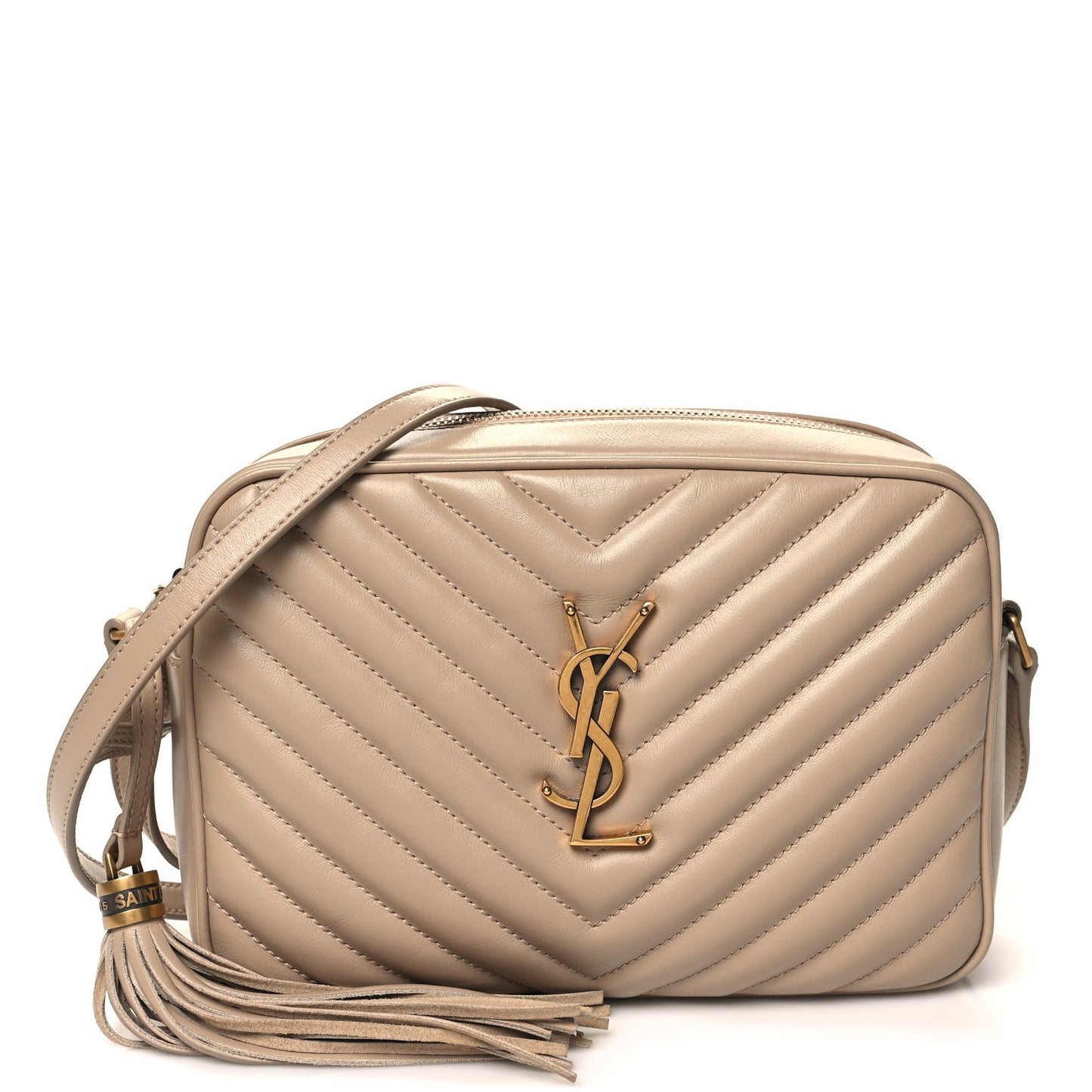 Calfskin Matelasse Monogram Lou Camera Bag Dark Beige