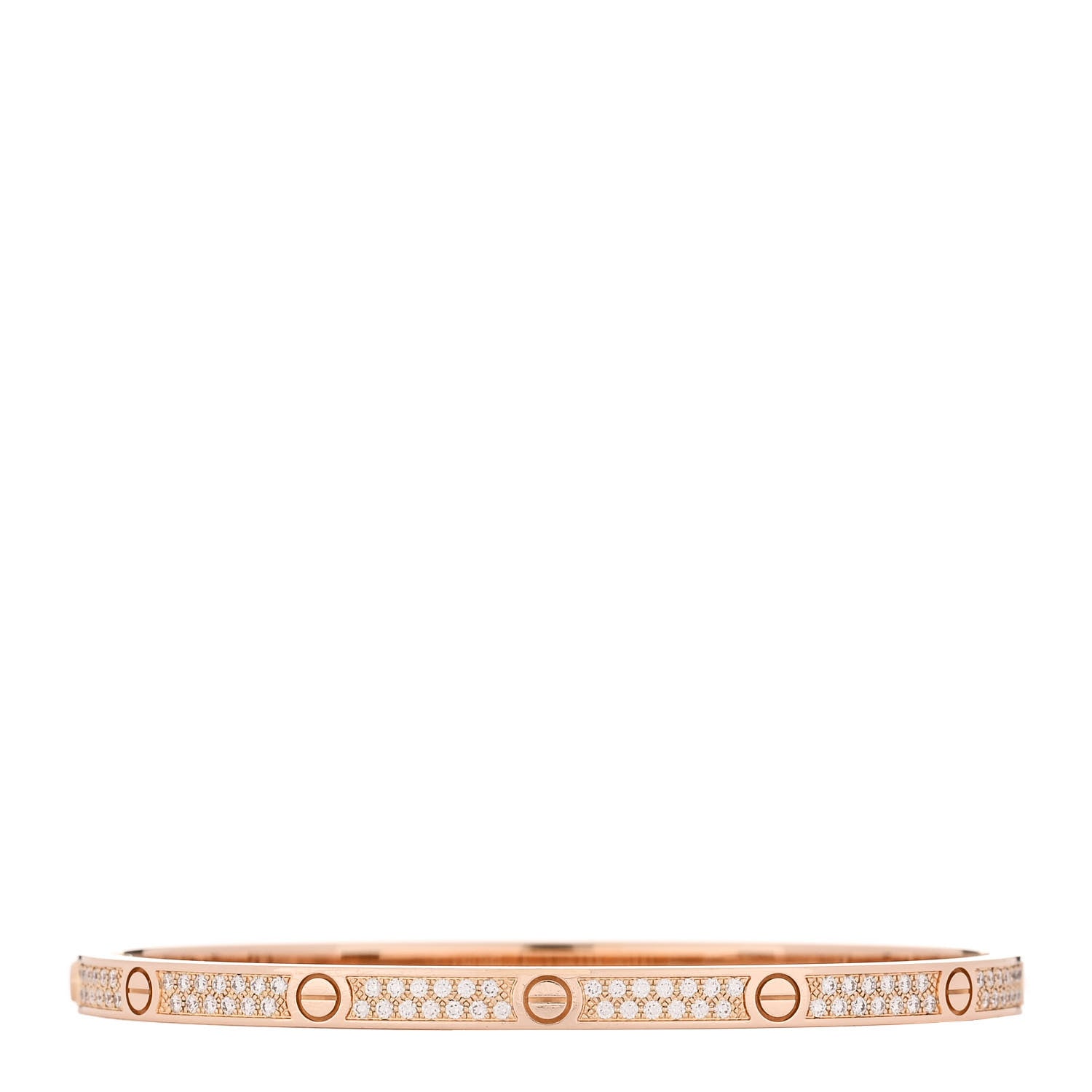 Cartier 18K Pink Gold Diamond Small LOVE Paved Bracelet 16 2 of 6