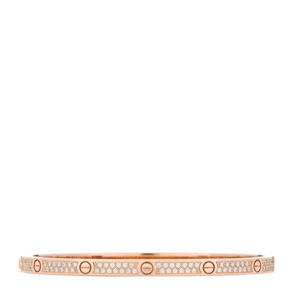Cartier 18K Pink Gold Diamond Small LOVE Paved Bracelet 16 2 of 6