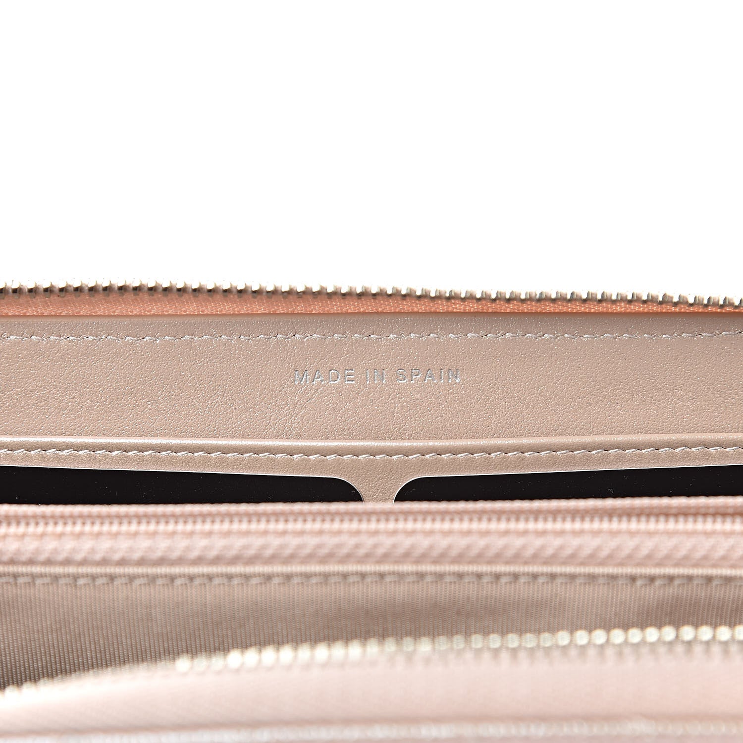 Chanel Metallic Caviar Chevron Quilted Large Gusset Zip Around Wallet Light Gold 7 of 10