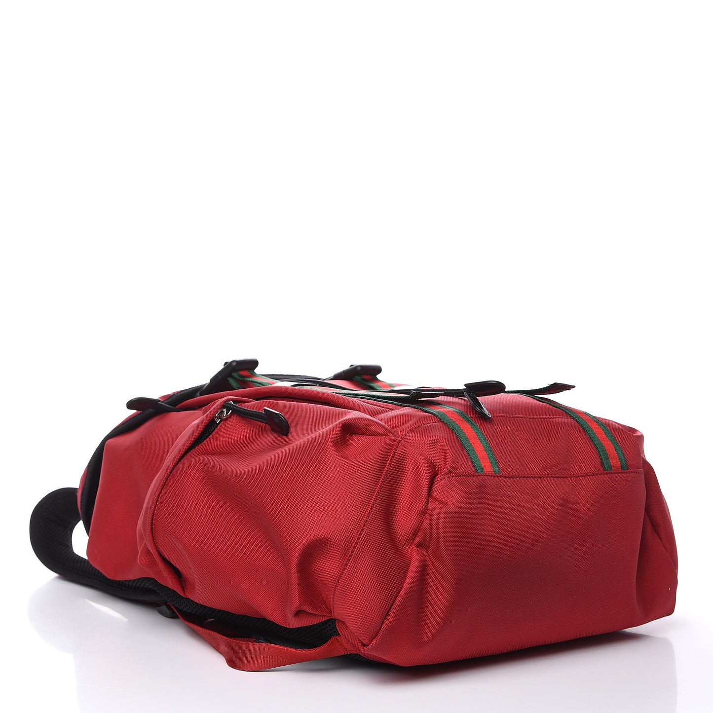 Techno Canvas Web Double Buckle Backpack Red