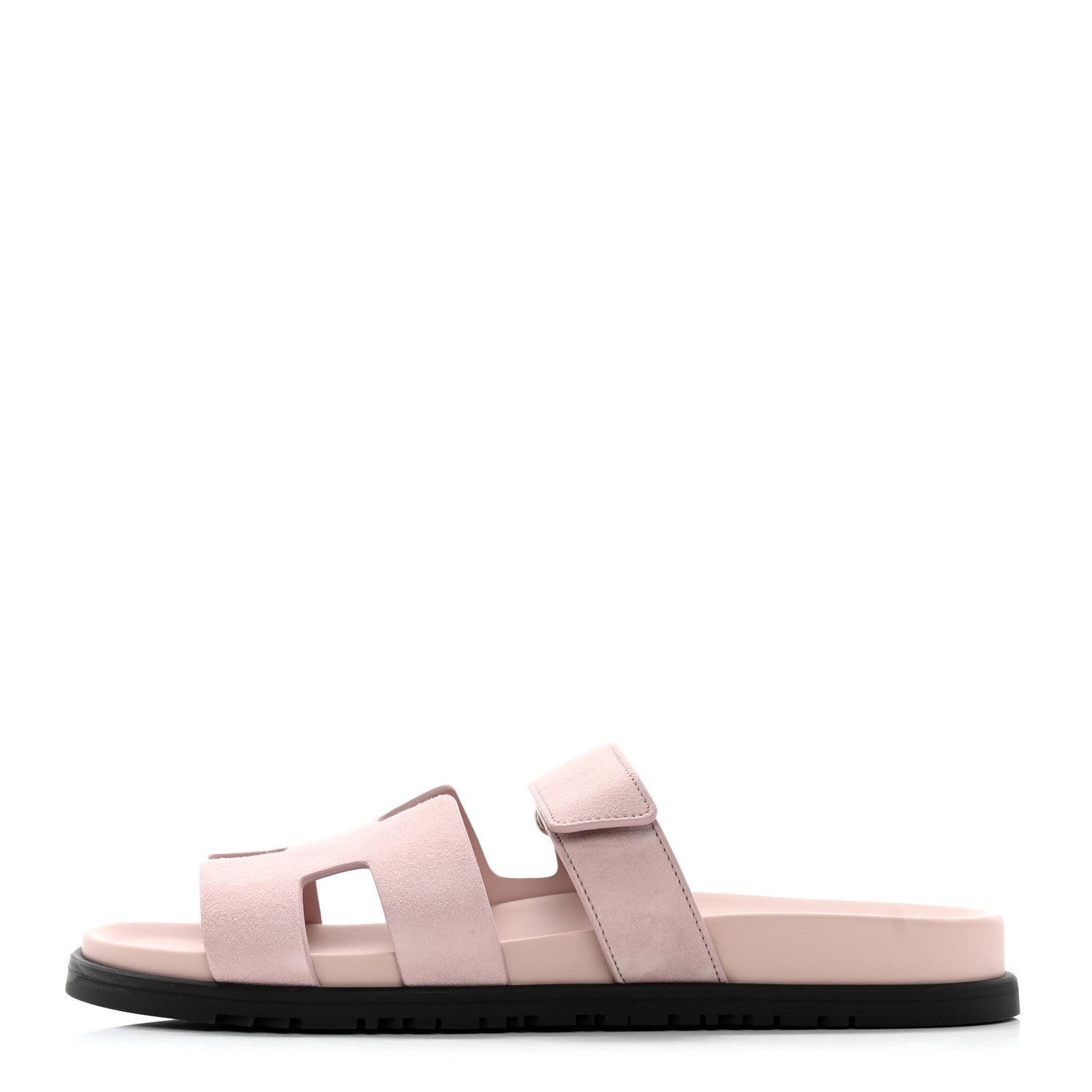 Hermes Suede Goatskin Womens Chypre Sandals 41 Rose Porcelaine 1 of 9