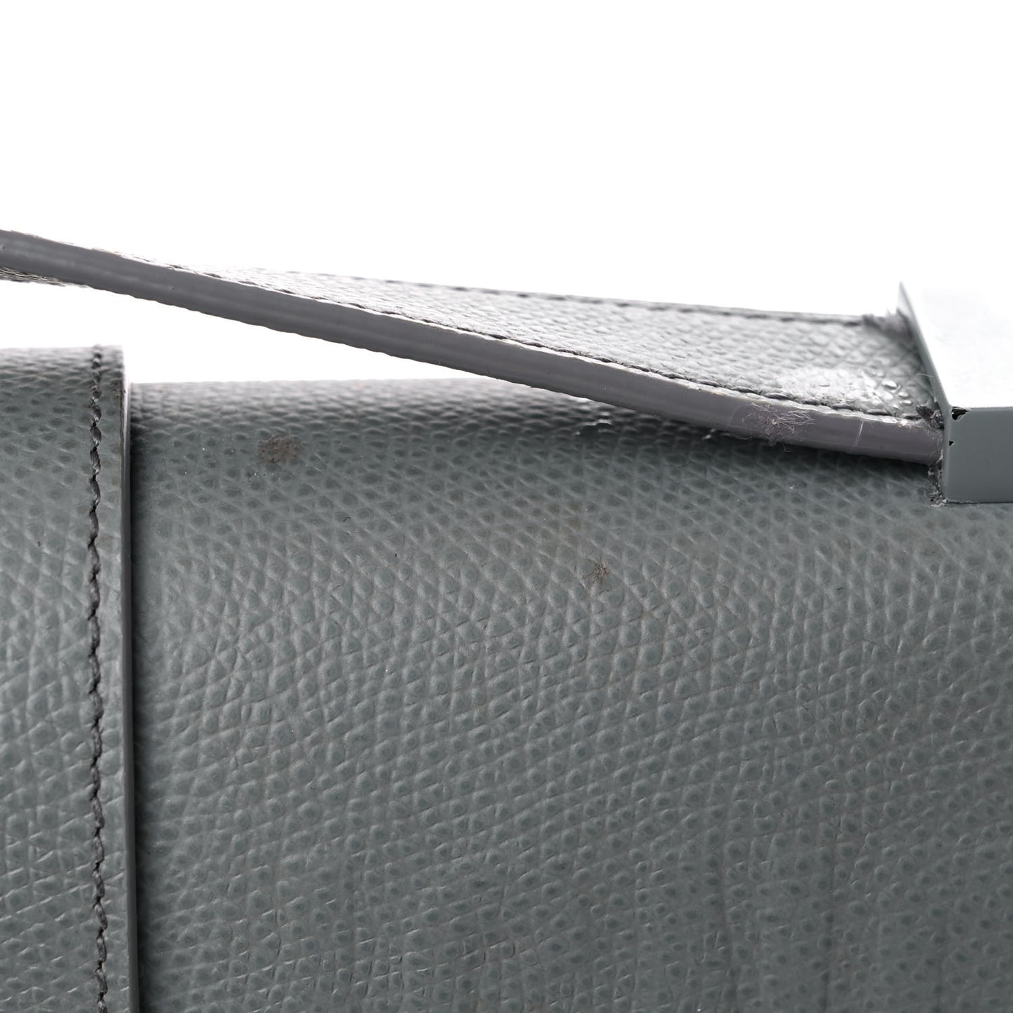 Ultra Matte Grained Calfskin 30 Montaigne Flap Bag Grey