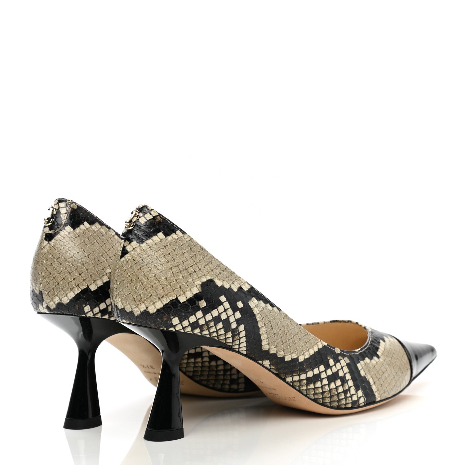 Jimmy Choo Calfskin Snake Print Rene 65 Pumps 37.5 Natural 4 of 7