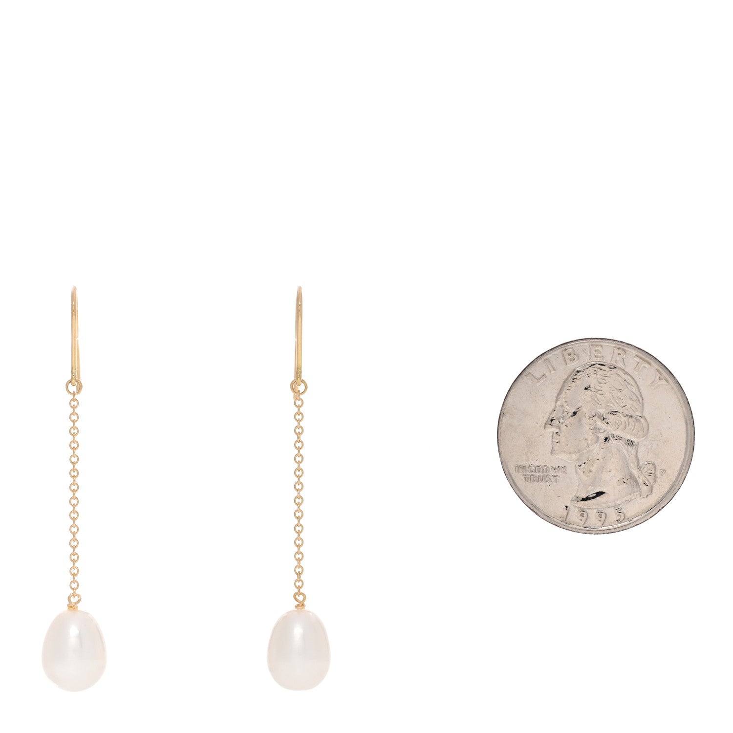 Tiffany 18K Yellow Gold Cultured Pearl Elsa Peretti Pearls By The Yard Drop Earrings 2 of 4