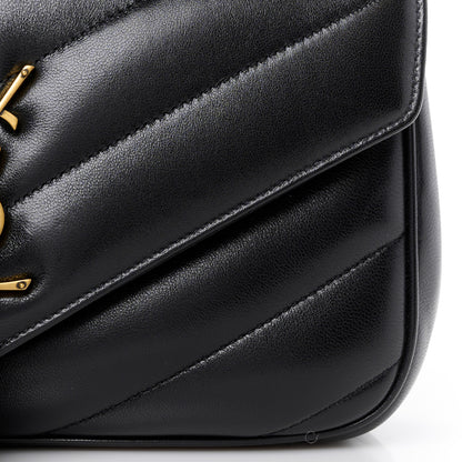 Saint Laurent Lambskin Chevron Quilted Small Loulou Black 11 of 13