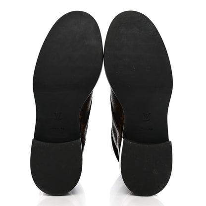 Louis Vuitton Calfskin Monogram Wonderland Flat Ranger Boots 40 Black 5 of 14